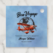 Ruhestand Party Bon Voyage Travel Globe Flugzeug Geschenkanhänger (Rückseite)