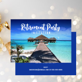 Ruhestand Party Card Tropical Blue Einladung