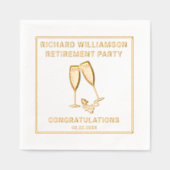 Ruhestand Party Champagne Foil Stamps Servietten Mit Folie (Vorderseite)