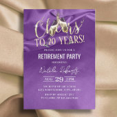 Ruhestand Party Champagner Chek Lila Seide Einladung