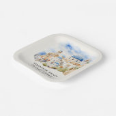 Ruhestand Party Colorful Greece Village Hill Pappteller (Gewinkelt)