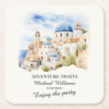 Ruhestand Party Colorful Greece Village Hill