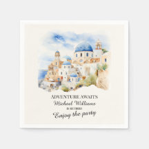 Ruhestand Party Colorful Greece Village Hill