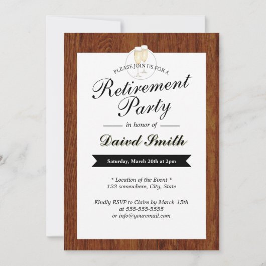 Ruhestand-Party Einladung (Vorderseite)