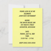 Ruhestand Party Einladungen Gold Pocket Watch! (Rückseite)