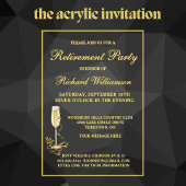 Ruhestand Party Elegant Gold Akryllische Einladung