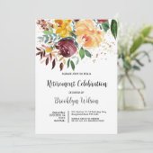 Ruhestand Party Elegante Chic Floral Einladung (Stehend Vorderseite)