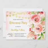 Ruhestand Party Elegante Wasserfarben Einladung (Vorderseite)