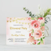 Ruhestand Party Elegante Wasserfarben Einladung (Stehend Vorderseite)