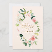 Ruhestand Party Elegantes Rosa Rosa Hübsches Einladung (Rückseite)