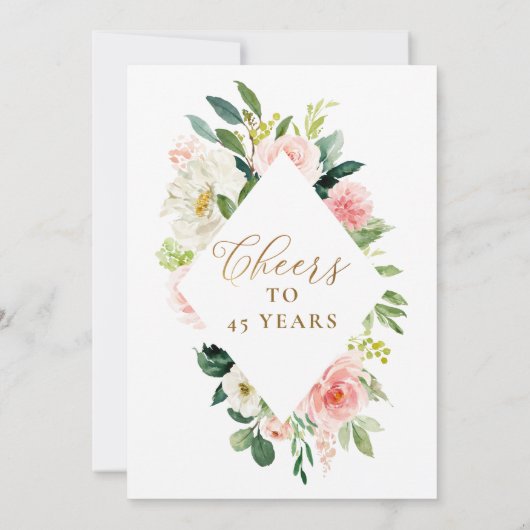 Ruhestand Party Elegantes Wasserfarben Blumendekor Einladung (Rückseite)