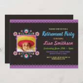 Ruhestand Party Fiesta Mexikanisches Foto Einladung (Vorne/Hinten)