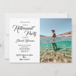 Ruhestand Party Foto Moderne, stilvolle Typografie Einladung