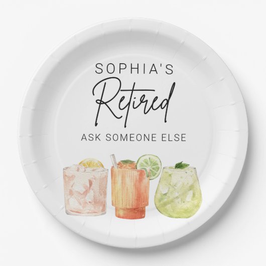 Ruhestand Party Funny Paper Tellers Party Decke Pappteller (Vorderseite)