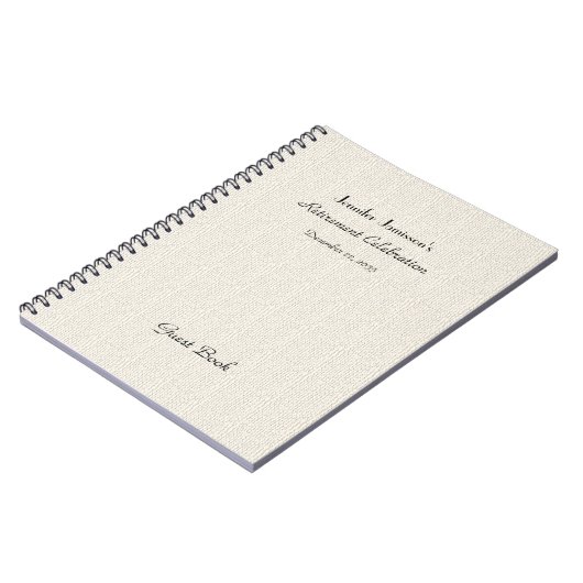Ruhestand Party Gästebuch, Imitate Textured Burlap Notizblock (Linke Seite)
