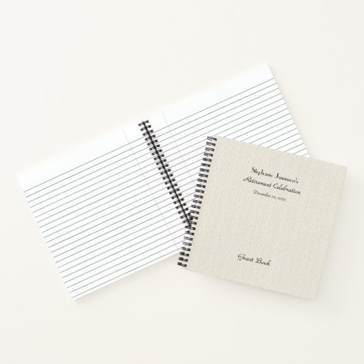 Ruhestand Party Gästebuch, Imitate Textured Burlap Notizblock (Innenseite)