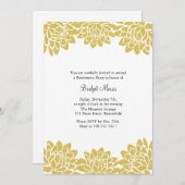 Ruhestand Party Gelb Moderne und florale Einladung (Vorne/Hinten)