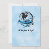 Ruhestand Party Globe Travel Flugzeug Orte Einladung (Rückseite)