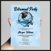 Ruhestand Party Globe Travel Flugzeug Orte
