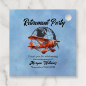 Ruhestand Party Globe Travel Flugzeug Orte Geschenkanhänger (Rückseite)