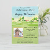 Ruhestand Party Golf Foto Party Einladung (Stehend Vorderseite)