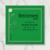 Ruhestand Party Golf Modern Corporate Green Black Geschenkanhänger (Vorderseite)