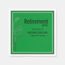 Ruhestand Party Golf Modern Corporate Green Black Serviette