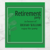 Ruhestand Party Golf Modern Corporate Green Black Weinetikett (Einzelnes Label)