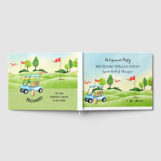 Ruhestand Party Golf Sign in Gästebuch (Voll)