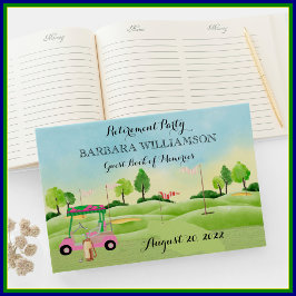 Ruhestand Party Golf Sign in Gästebuch