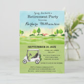 Ruhestand Party Golf Thema Einladung (Stehend Vorderseite)