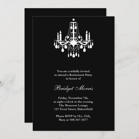 Ruhestand Party Grand Ballroom Einladung (Vorne/Hinten)