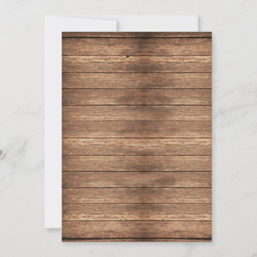 Ruhestand Party Holz rustikale Reifen Einladung Vi (Rückseite)