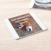 Ruhestand Party Ingwer Katze schlafend Hausschuhe Rechteckiger Pappuntersetzer (angewinkelt)