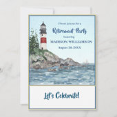 Ruhestand Party KüstenLeuchtturm Wasser Ankündigung (Vorderseite)
