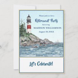 Ruhestand Party KüstenLeuchtturm Wasser Ankündigung