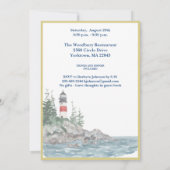 Ruhestand Party KüstenLeuchtturm Wasser Ankündigung (Rückseite)