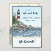 Ruhestand Party KüstenLeuchtturm Wasser Ankündigung (Vorne/Hinten)