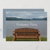 Ruhestand Party-Lakeview mit hölzerner Bank Einladung (Vorne/Hinten)