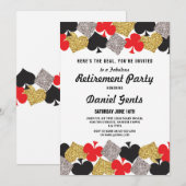 Ruhestand Party Las Vegas Casino Royale Einladung (Vorne/Hinten)