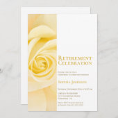 Ruhestand Party Moderne Gelbe Rose Einladung (Vorne/Hinten)