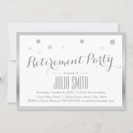 Ruhestand Party Moderne Silver Confetti Dots Einladung