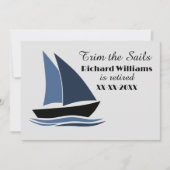 Ruhestand Party Nautic Sailing Theme Modern Einladung (Vorderseite)
