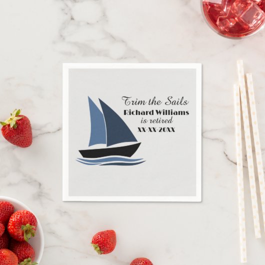 Ruhestand Party Nautic Sailing Theme Modern Serviette (Beispiel)
