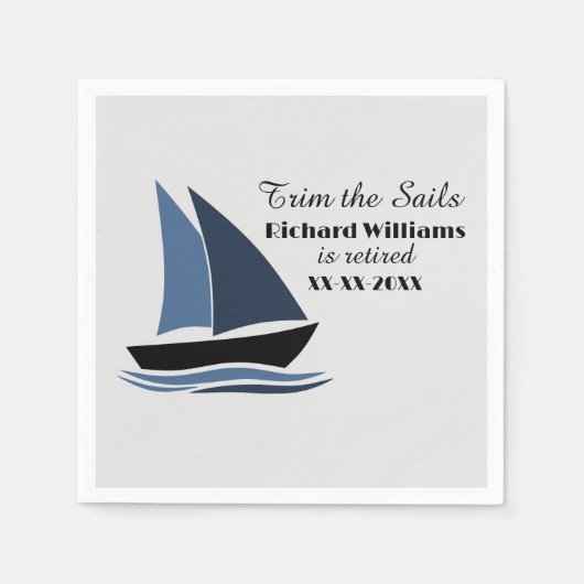 Ruhestand Party Nautic Sailing Theme Modern Serviette (Vorderseite)
