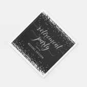 Ruhestand Party Paper Napkin Elegant Silver Black Serviette (Ecke)