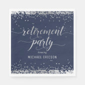 Ruhestand Party Paper Napkin Elegant Silver, Marin Serviette (Vorderseite)