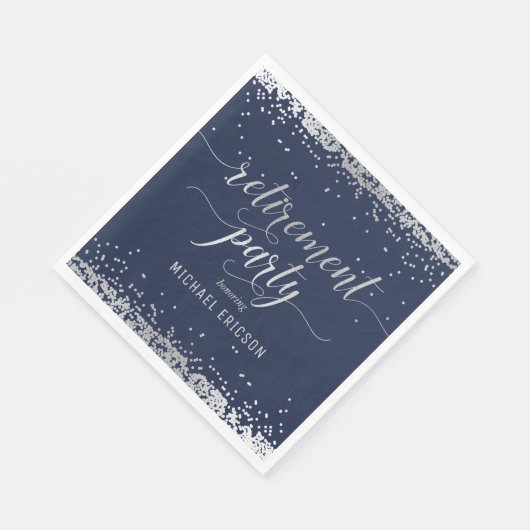 Ruhestand Party Paper Napkin Elegant Silver, Marin Serviette (Ecke)
