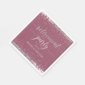 Ruhestand Party Paper Napkin Elegant Silver, Rosa Serviette (Ecke)