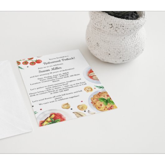 Ruhestand Party Potluck Einladung